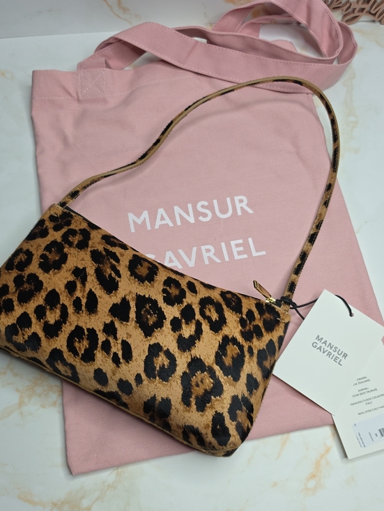 Mansur Gavriel Handbags - Mansur Gavriel Gaia Leopard-Print Shoulder Bag in Brown and Black New